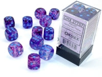 Nebula Nocturnal/blue Luminary 16mm d6 Dice Block (12 dice)