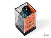 Nebula Oceanic/gold Luminary Polyhedral 7-Dice Set