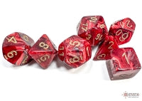 Vortex Burgundy/gold Polyhedral 7-Dice Set