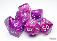 Festive Violet/white Polyhedral 7-Dice Set (Copy)