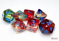 Nebula Primary/blue Luminary Polyhedral 7-Dice Set