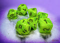 Vortex Mega-hedral Bright Green/black 7-Die Set