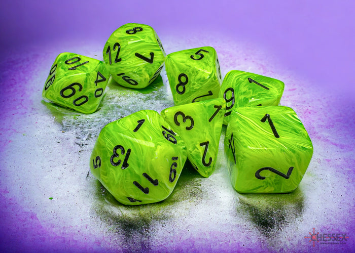 Vortex Mega-hedral Bright Green/black 7-Die Set