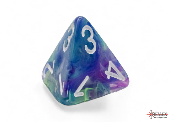 Chessex Festive Mega-hedral Waterlily/white 7-Die set