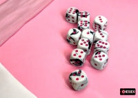 Gemini Black-White/pink 16mm d6 Dice Block (12 dice)