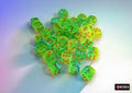 Gemini Plasma Green-Teal/orange Luminary 12mm d6 Dice Block (36 dice)
