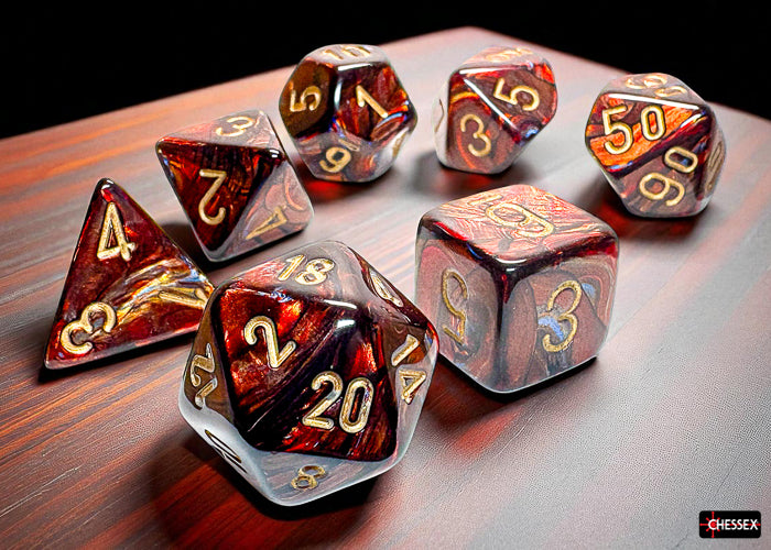 Chessex Scarab Mega-hedral Blue Blood/gold 7-Die Set