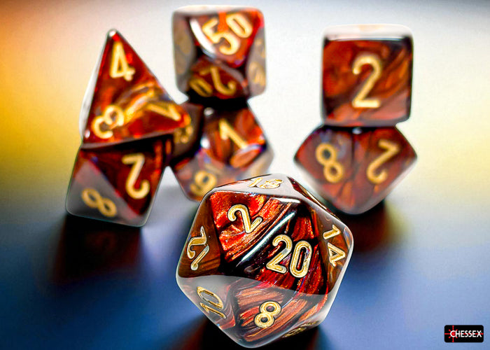 Chessex Scarab Mega-hedral Blue Blood/gold 7-Die Set