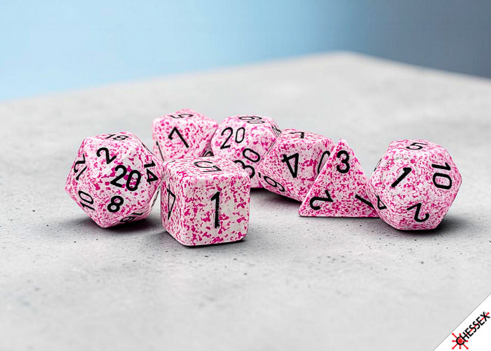 Speckled Pink Polyhedral 7-Dice Set