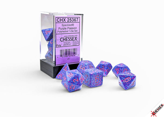 Speckled Purple Passion Polyhedral 7-Dice Set