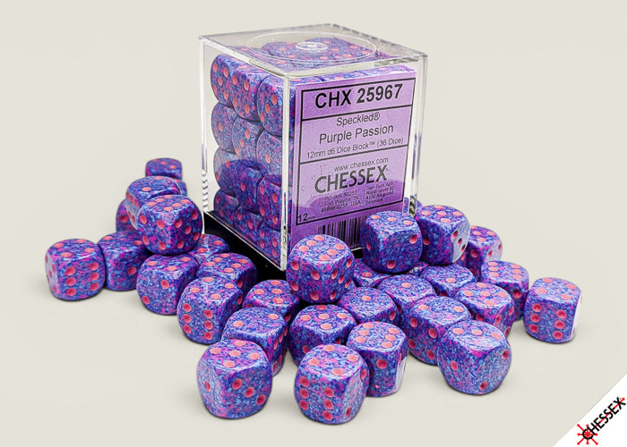 Speckled Purple Passion 12mm d6 Dice Block (36 dice)