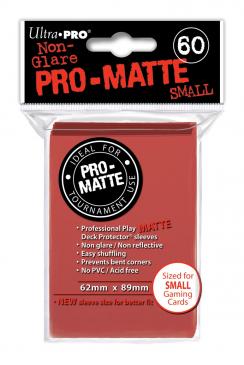 Pro-Matte Small Deck Protectors - Red (60-Pack)