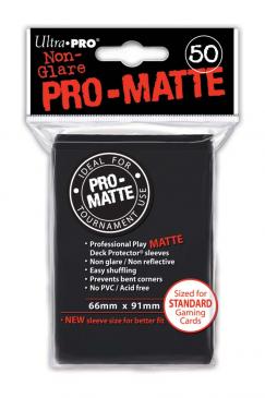 PRO-Matte Standard Deck Protectors - Black (50-Pack)