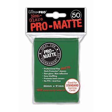 Pro-Matte Standard Deck Protectors - Green (50-Pack)