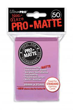 Pro-Matte Standard Deck Protectors - Pink (50-Pack)