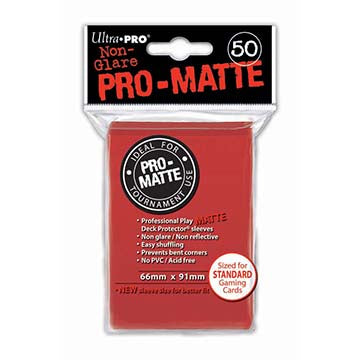 Pro-Matte Standard Deck Protectors - Red (50-Pack)