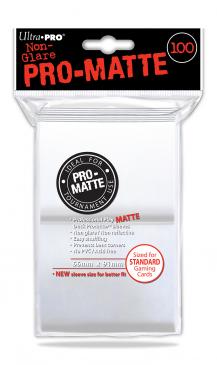 PRO-Matte Standard Deck Protectors - White (100-Pack)