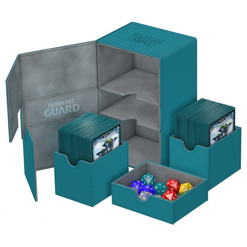 Twin Flip 'n' Tray Deck Case - Petrol (Holds 160+)