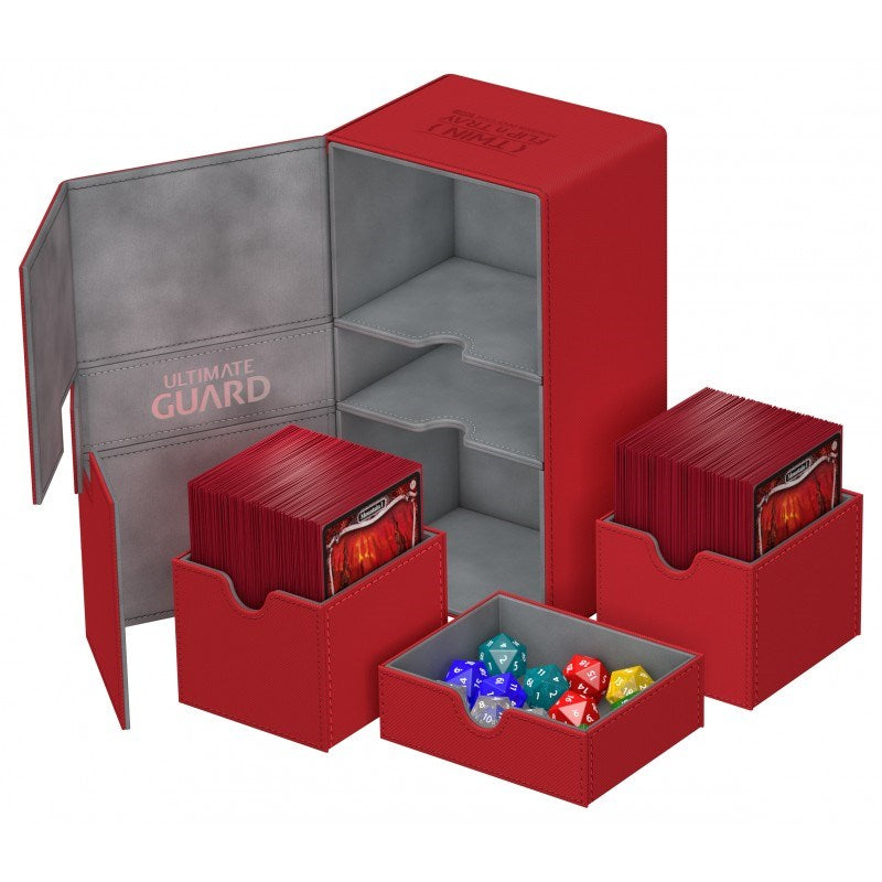 Twin Flip 'n' Tray Deck Case - Red (Holds 200+)