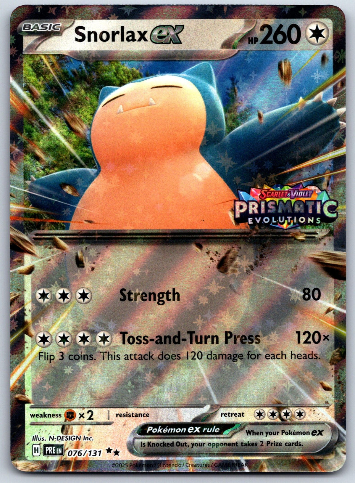 Snorlax ex (Prismatic Evolution Stamped)