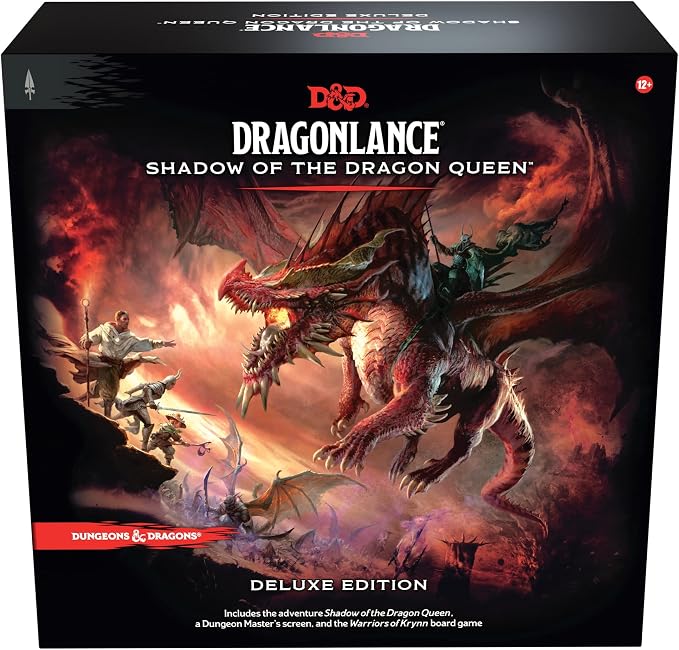 Dungeons and Dragons Dragonlance: Shadow of The Dragon Queen Deluxe Edition (D&D Adventure, DM Screen + Warriors of Krynn Board Game)