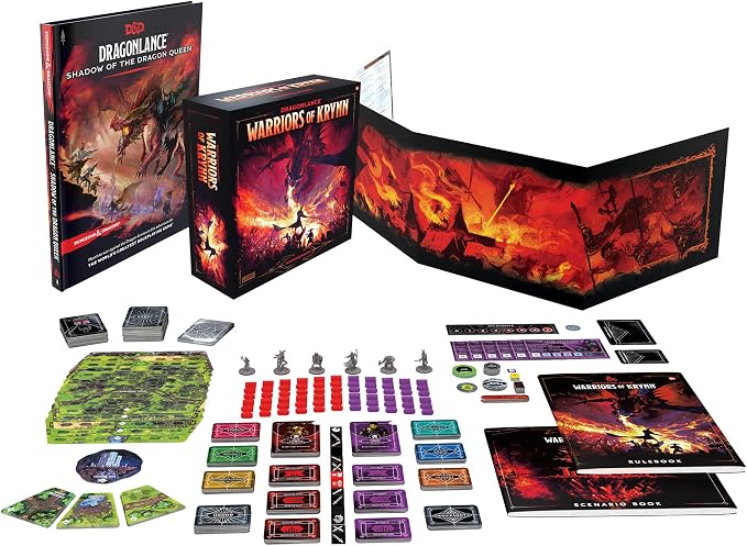 Dungeons and Dragons Dragonlance: Shadow of The Dragon Queen Deluxe Edition (D&D Adventure, DM Screen + Warriors of Krynn Board Game)