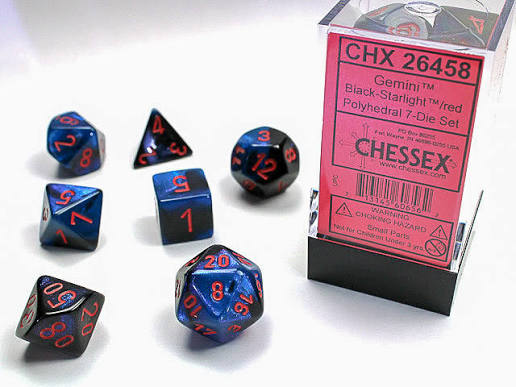 Gemini Mini 7 Die Set Black-Starlight/Red
