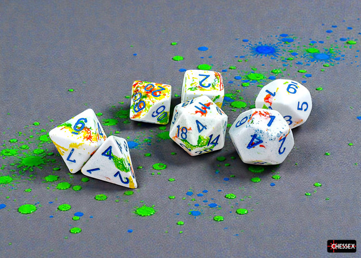 Brush Breezy/blue Polyhedral (7-Dice Set)