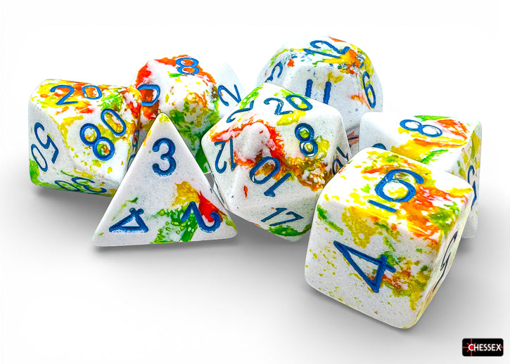 Brush Breezy/blue Polyhedral (7-Dice Set)