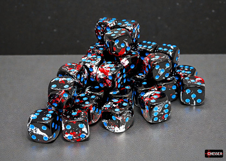 Brush Dark Side Blue 12mm d6 Dice Block (36 dice)