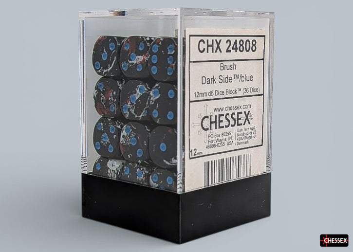 Brush Dark Side Blue 12mm d6 Dice Block (36 dice)