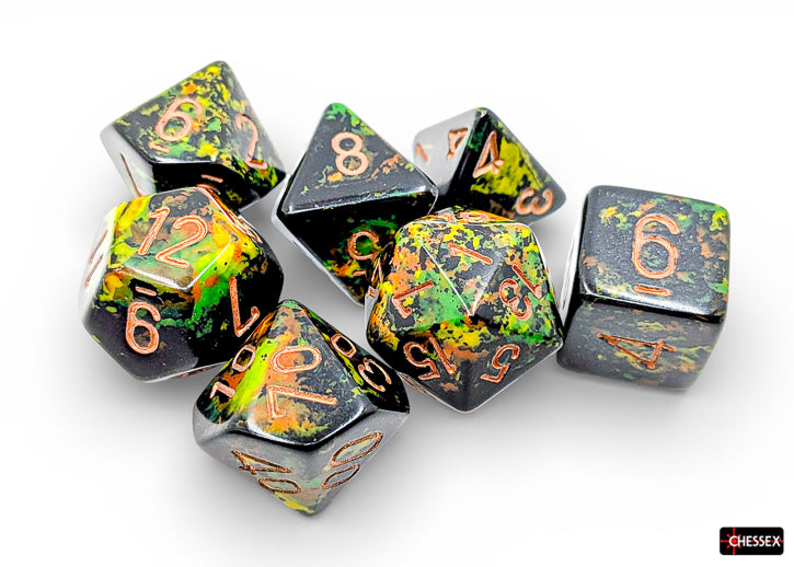 Brush Deep Forest/gold Polyhedral (7-Dice Set)