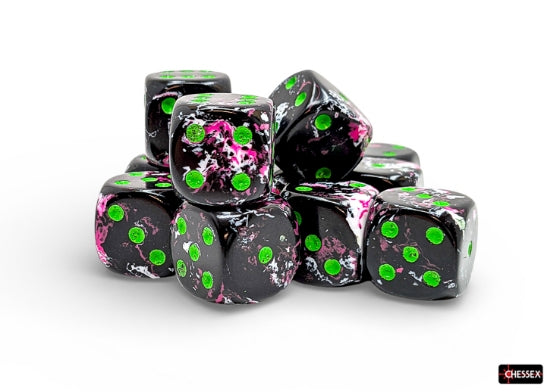 Brush Paintball Green 16mm d6 Dice Block (12 dice)