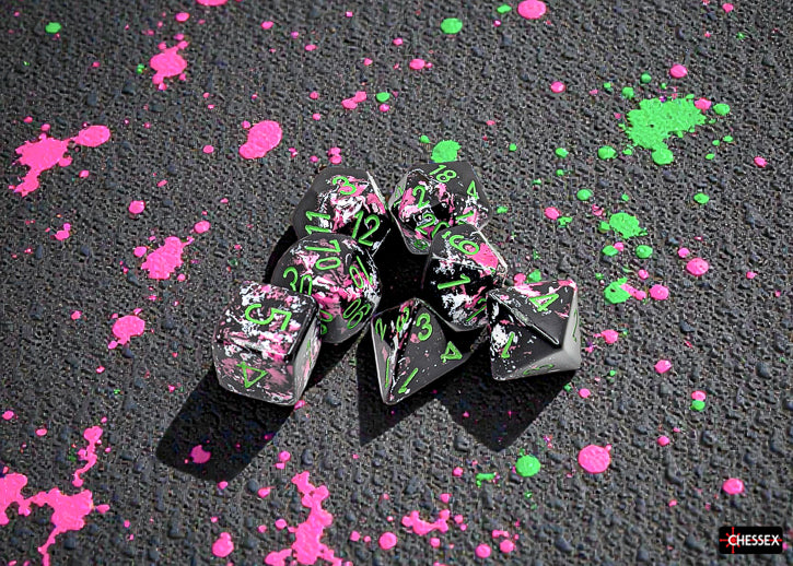 Brush Paintball/green Polyhedral (7-Dice Set)