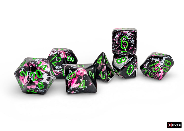 Brush Paintball/green Polyhedral (7-Dice Set)