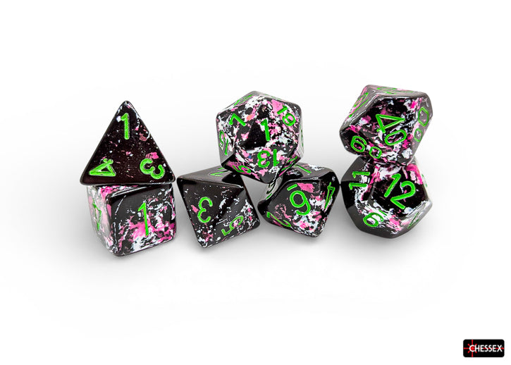 Brush Paintball/green Polyhedral (7-Dice Set)