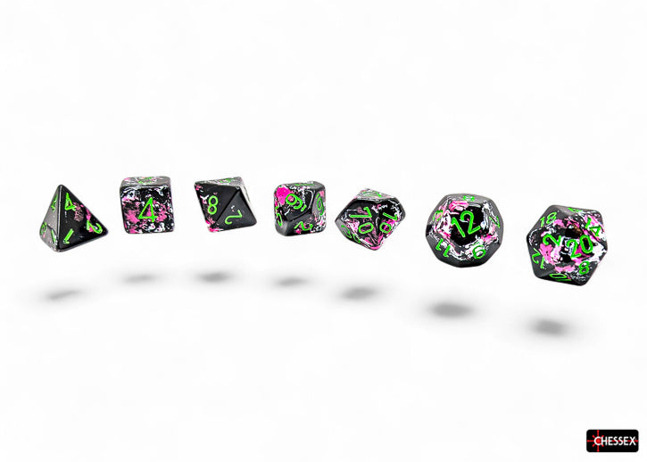 Brush Paintball/green Polyhedral (7-Dice Set)