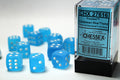 Frosted Caribbean Blue 16mm d6 Dice Block (12 dice)