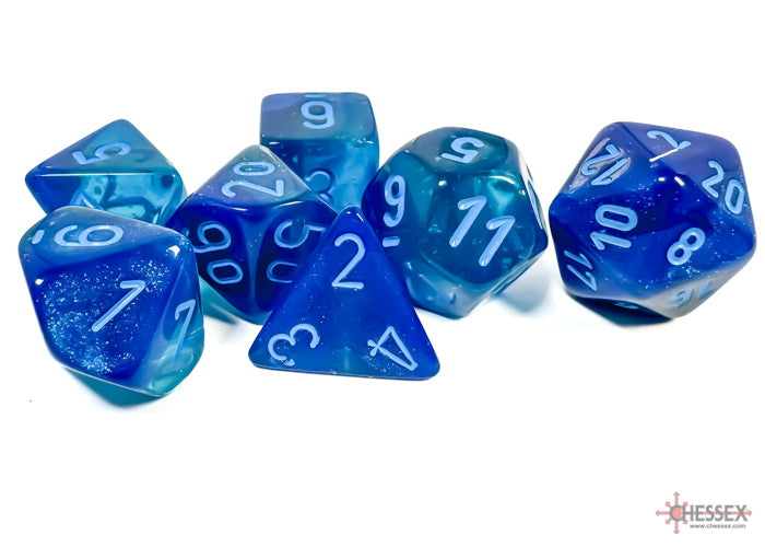 Gemini Blue-Blue/light blue Polyhedral (7-Dice Set)