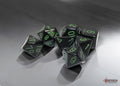 Opaque Black/green Polyhedral (7-Dice Set)