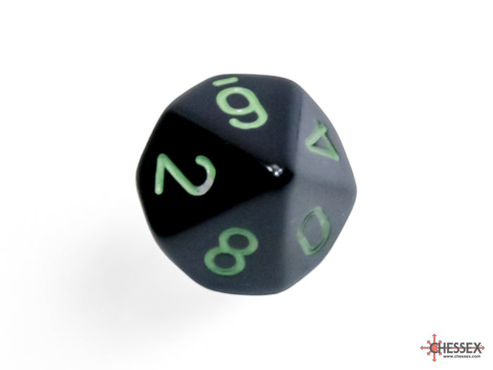 Opaque Black/green Polyhedral (7-Dice Set)