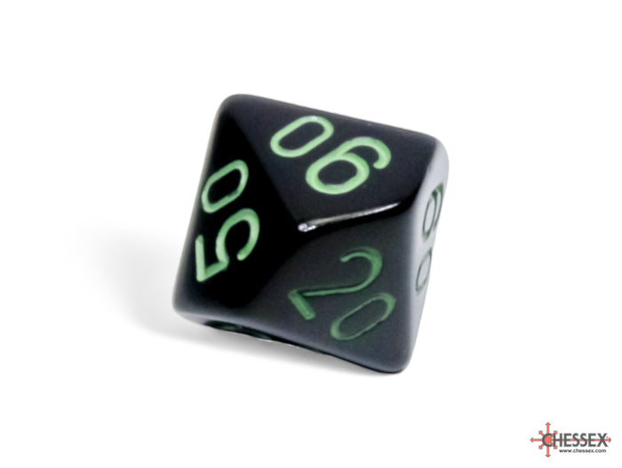 Opaque Black/green Polyhedral (7-Dice Set)