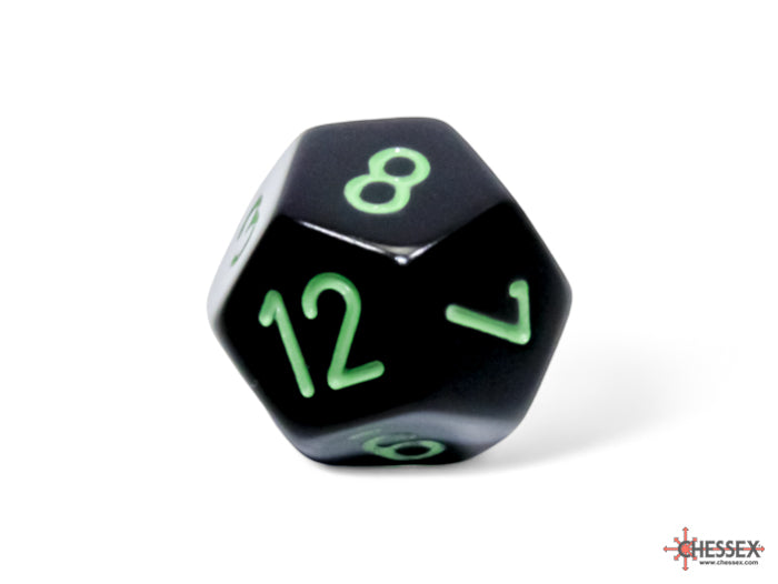 Opaque Black/green Polyhedral (7-Dice Set)