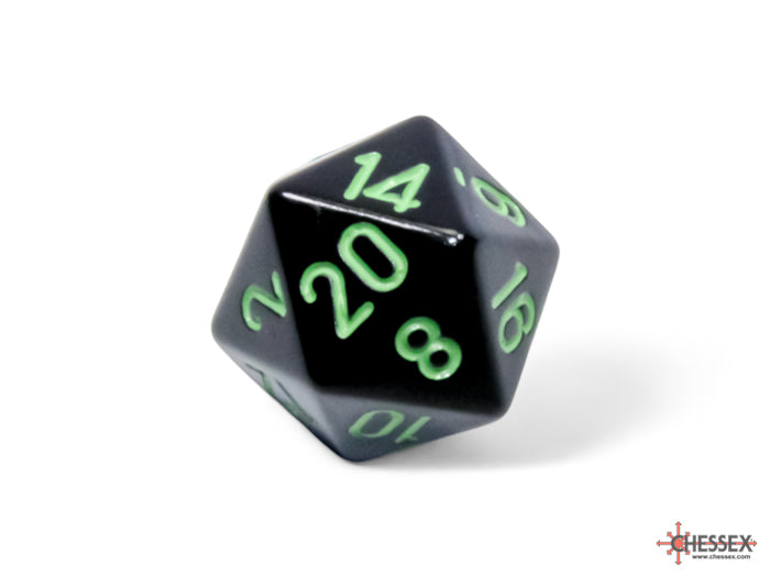 Opaque Black/green Polyhedral (7-Dice Set)