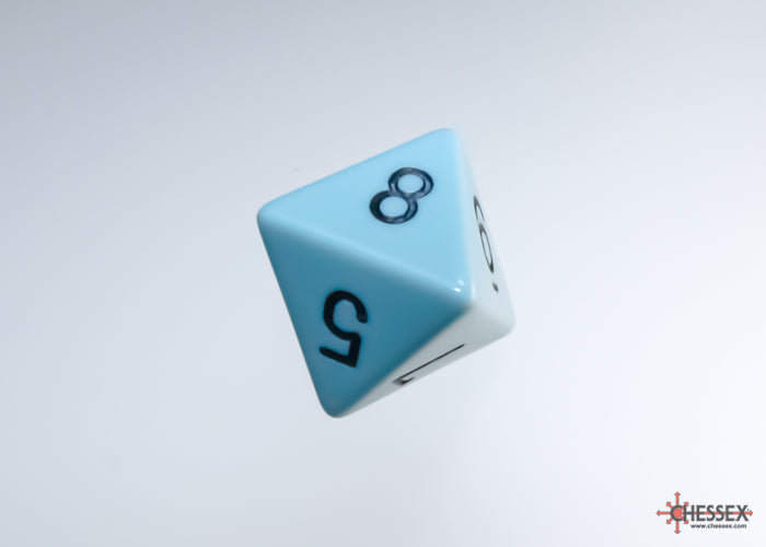 Opaque Pastel Blue/black Polyhedral (7-Dice Set)