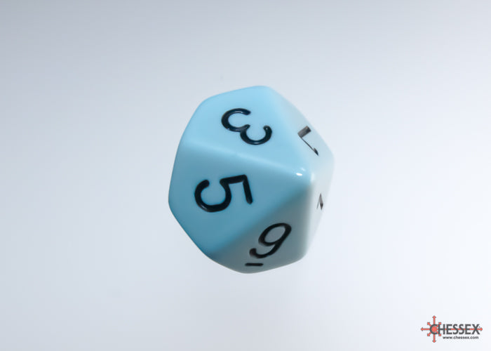 Opaque Pastel Blue/black Polyhedral (7-Dice Set)