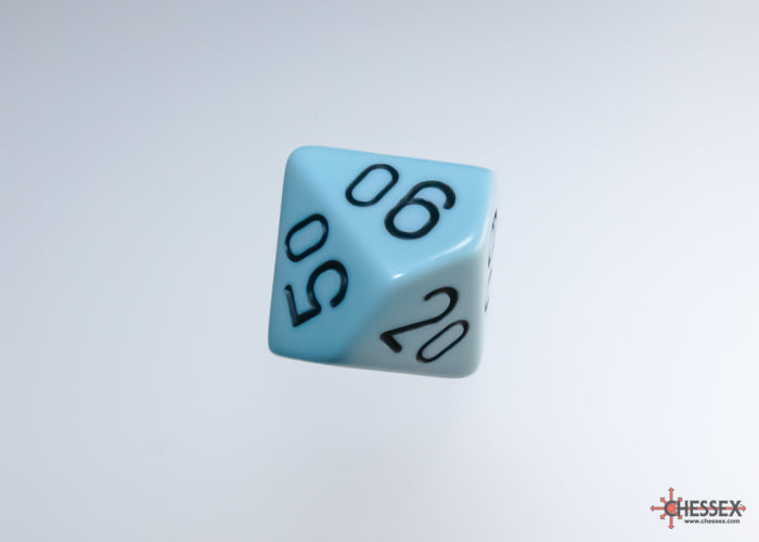 Opaque Pastel Blue/black Polyhedral (7-Dice Set)