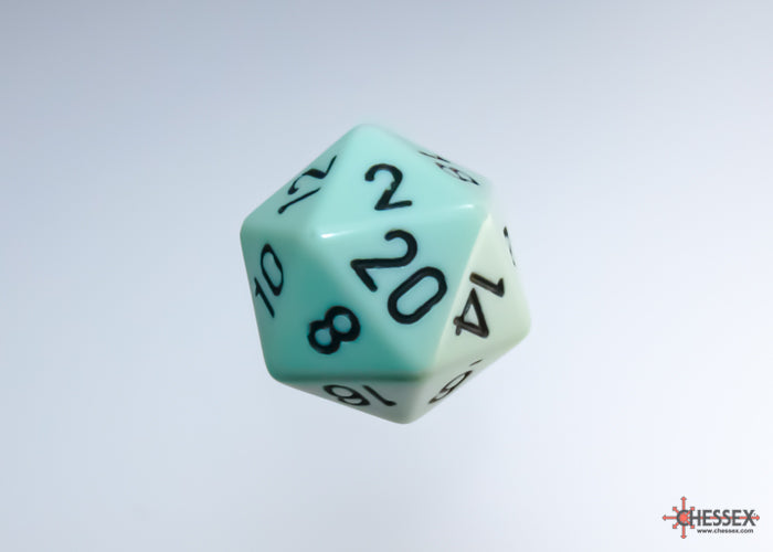 Opaque Pastel Green/black Polyhedral (7-Dice Set)
