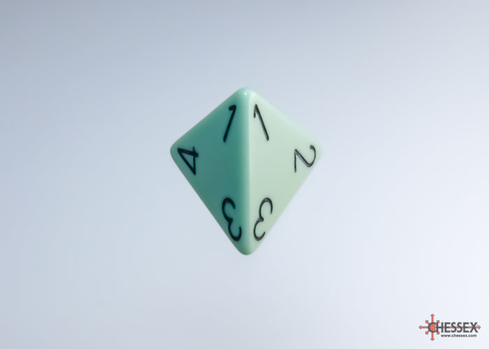 Opaque Pastel Green/black Polyhedral (7-Dice Set)
