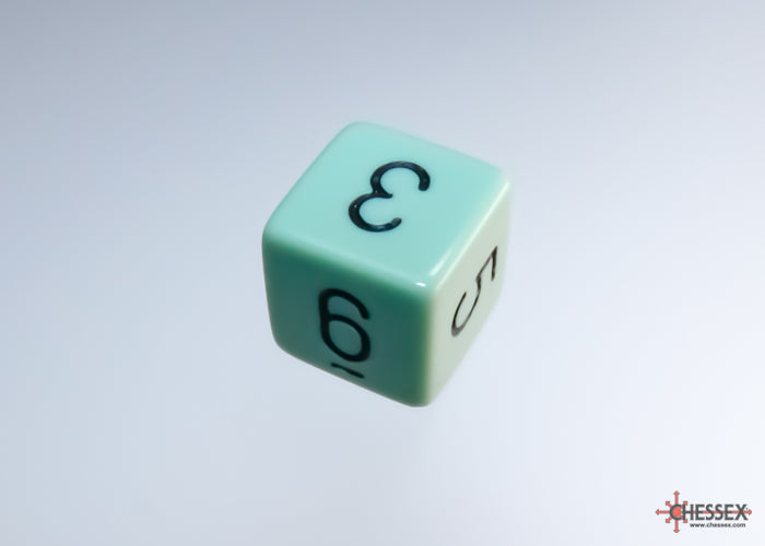 Opaque Pastel Green/black Polyhedral (7-Dice Set)